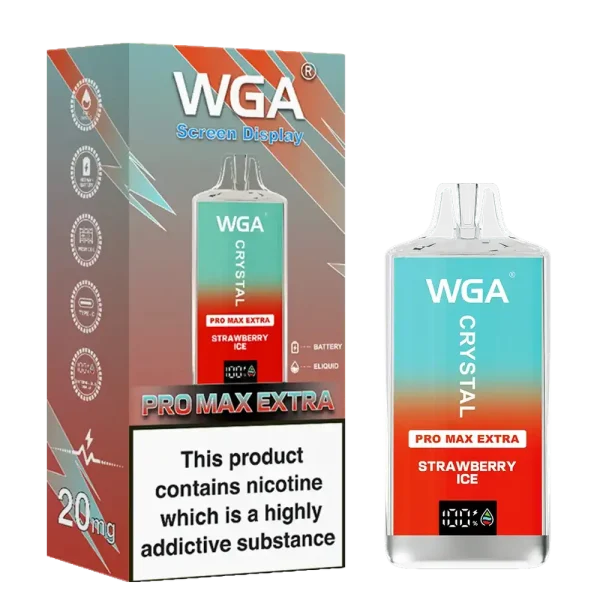 WGA Crystal Pro Max Extra 15K (15000) Puffs Adjustable Airflow 650mAh Battery Type-C Charging 20ml Capacity 2% 5% Nicotine Disposable Vape