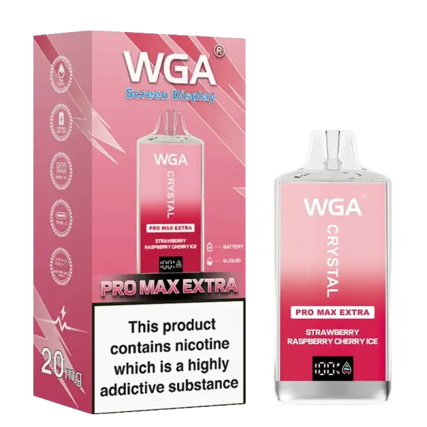 WGA Crystal Pro Max Extra 15K (15000) Puffs Adjustable Airflow 650mAh Battery Type-C Charging 20ml Capacity 2% 5% Nicotine Disposable Vape
