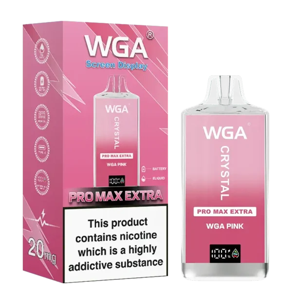 WGA Crystal Pro Max Extra 15K (15000) Puffs Adjustable Airflow 650mAh Battery Type-C Charging 20ml Capacity 2% 5% Nicotine Disposable Vape