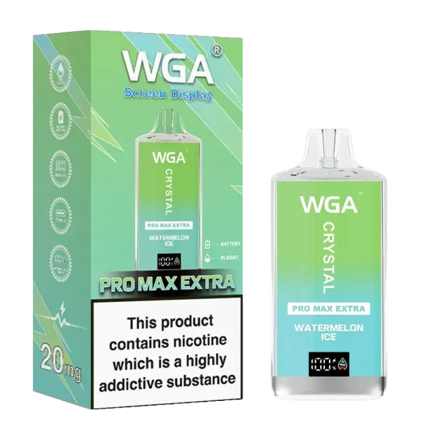 WGA Crystal Pro Max Extra 15K (15000) Puffs Adjustable Airflow 650mAh Battery Type-C Charging 20ml Capacity 2% 5% Nicotine Disposable Vape