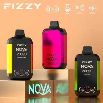 FIZZY NOVA 20K(20000) Puffs Dual Mesh Coil 28ML E-liquid LCD Screen Eco/Turbo Mode Disposable Vape
