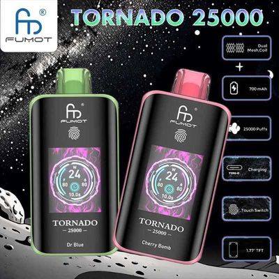 24h-vape.com Randm Tornado 25K(25000) Puffs 3D Curved Screen 2% 5% Nicotine 700mAh Rechargeable Battery Disposable Vape