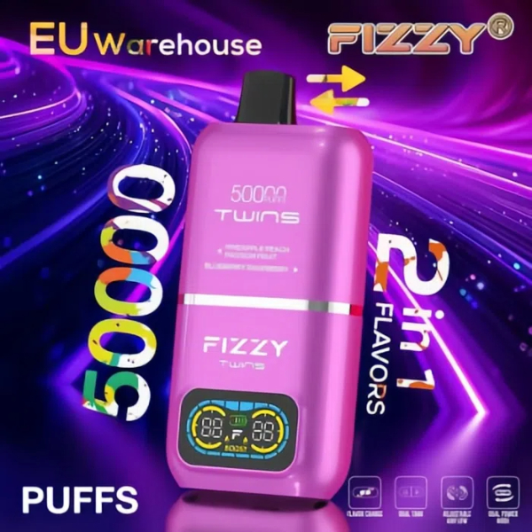24h-vape.com FIZZY TWINS 50K: Double the Flavor! Double the Vapor! Double the Thrills! The Ultimate Disposable Vape Experience!